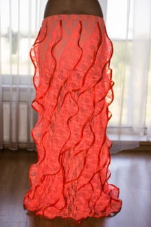Orange lace skirt