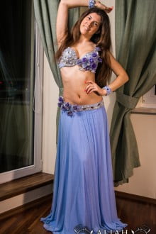 Violet costume with flowers