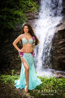 Mint with purple flowers costume