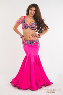 Pink black lace costume