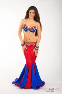 Blue red lace costume