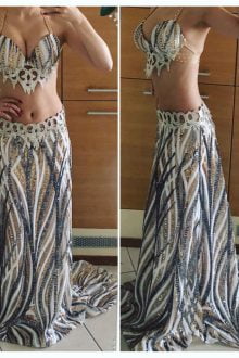 White-gold-silver dress