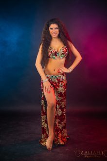 Red gold costume