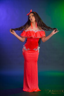 Orange shaaby dress